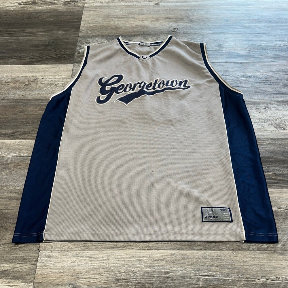 Vintage Georgetown Hoyas Colosseum Gray Mens 2X‎ Big #34 NCAA Basketball Jersey